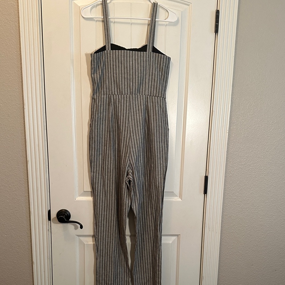 Grey and White Overalls